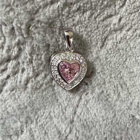 Interchangeable Silver Multi-color CZ Heart Charm includes 6 heart shaped stones - Picture 10 of 13